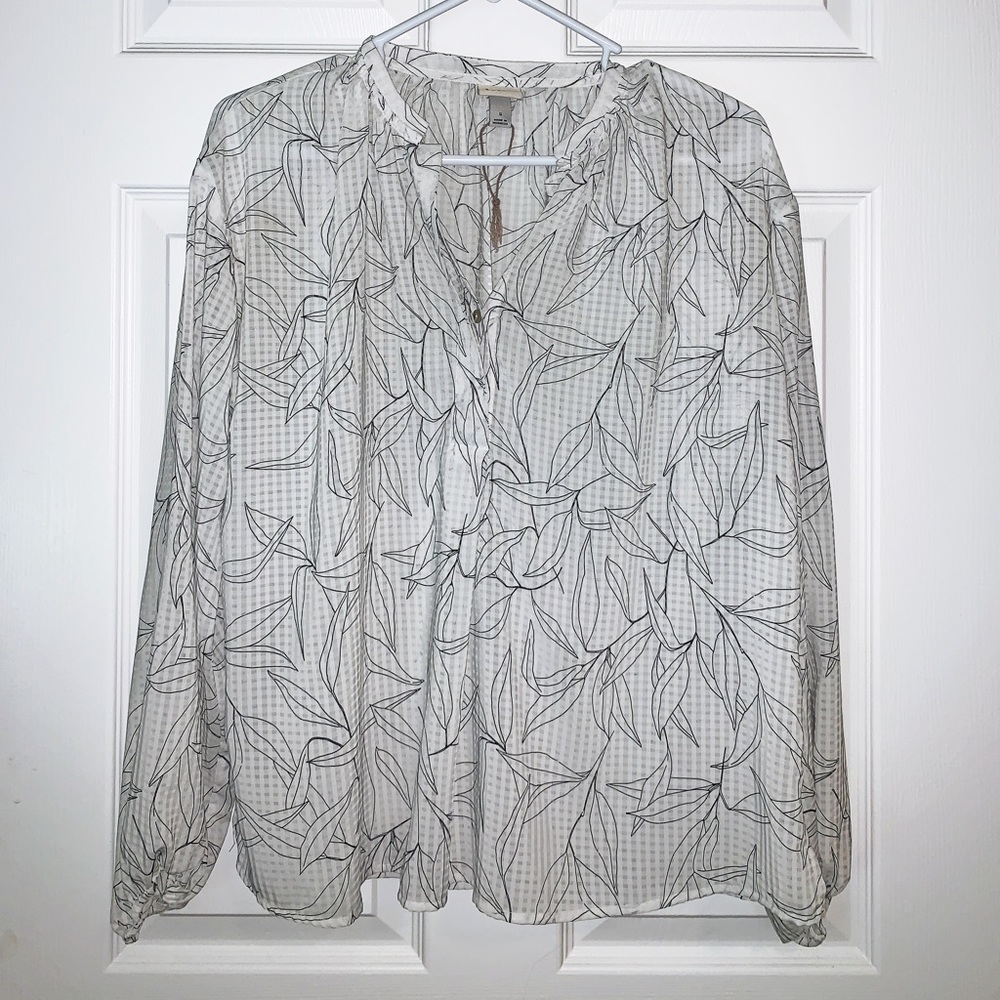 A New Day Sheer Blouse Floral Pattern